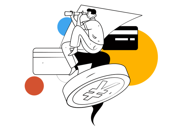 Man finding money  Illustration