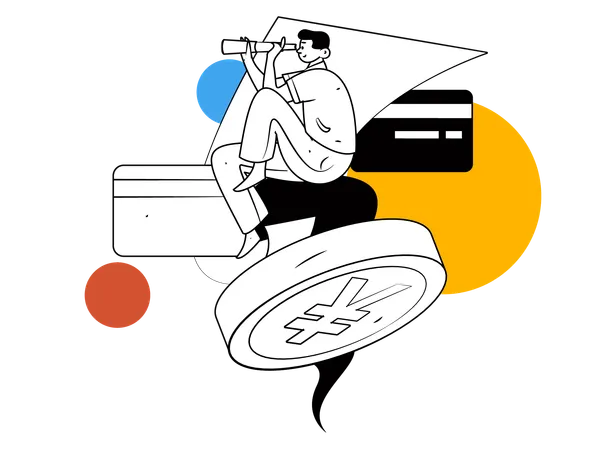 Man finding money  Illustration