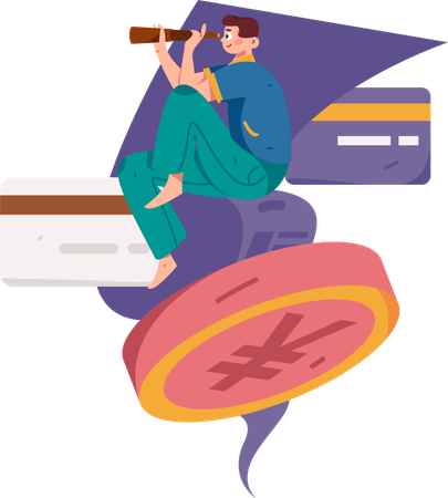 Man finding money  Illustration