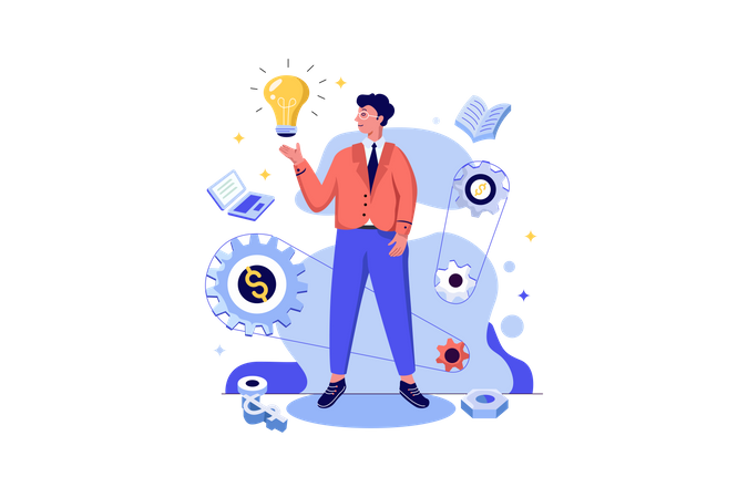 Man finding new idea  Illustration