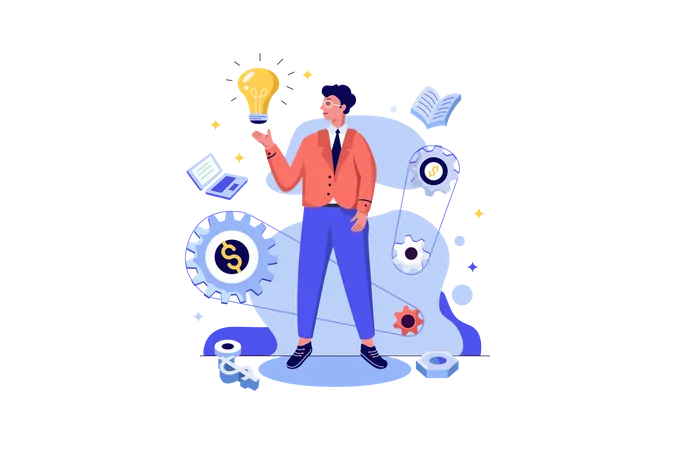 Man finding new idea  Illustration