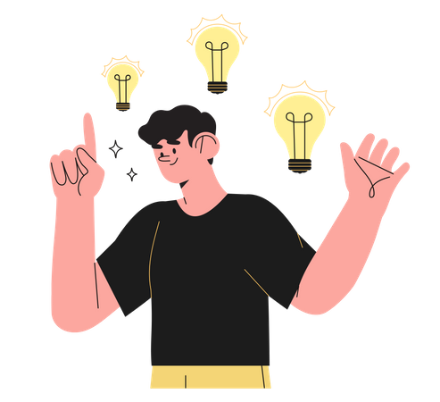 Man finding new idea  Illustration