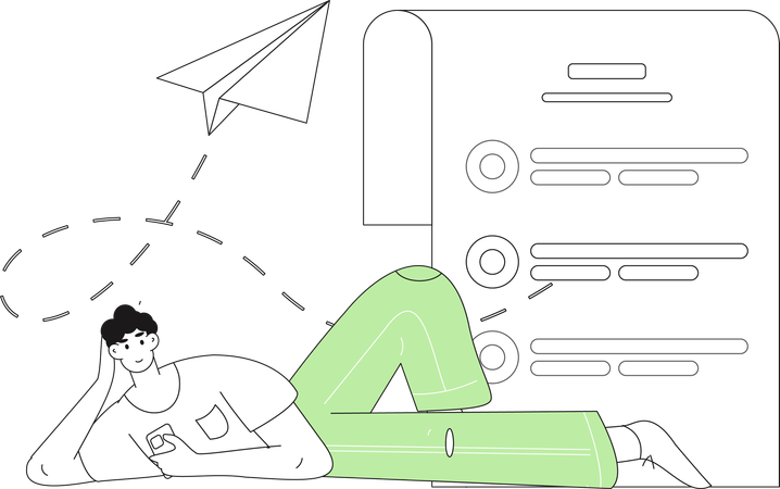 Man finding online Job  Illustration