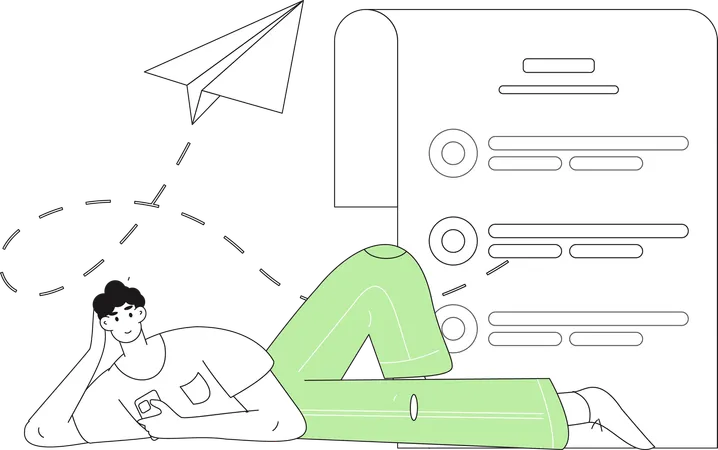 Man finding online Job  Illustration