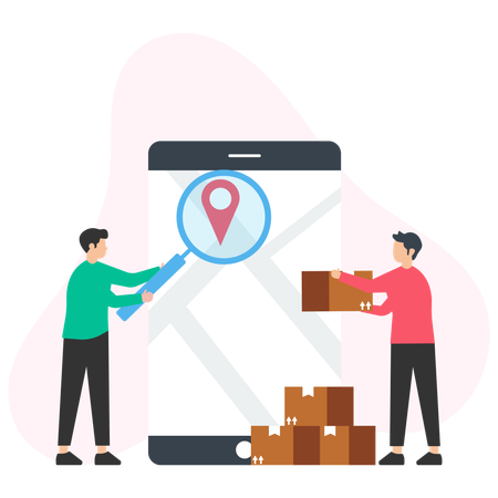 Man finding Parcel  Illustration