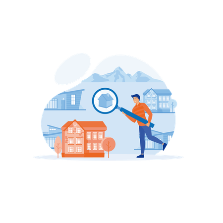 Man finding property  Illustration