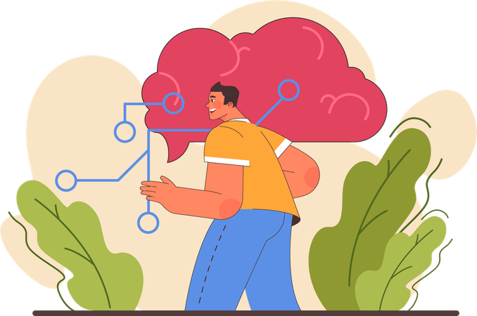 Man finding solution  Illustration