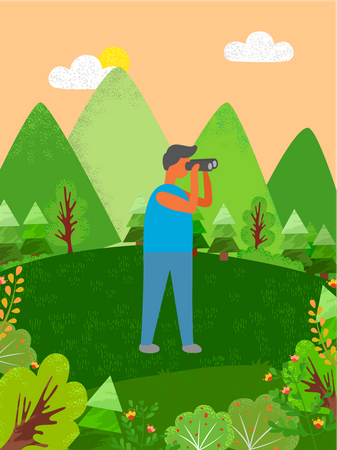 Man Finding Something  Illustration