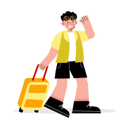 Man finding travel destination  Illustration