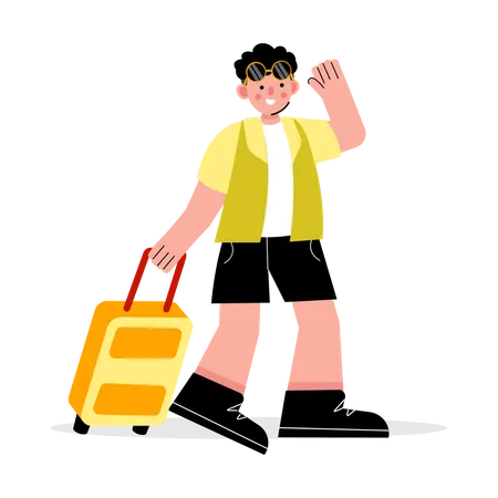 Man finding travel destination  Illustration