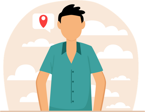 Man finding travel location  Illustration