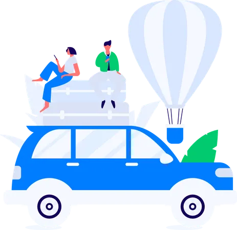 Man finding ways on mobile  Illustration