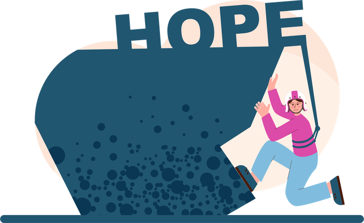 Man finds hope in problems  Ilustração