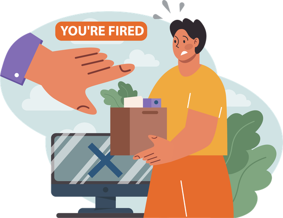 Man fired from job  イラスト