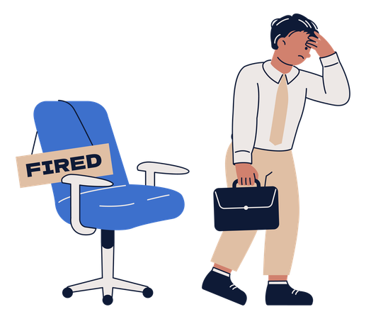 Man fired from work  Illustration