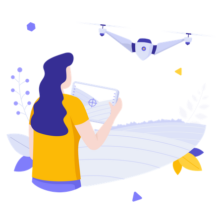 Man flying drone  Illustration