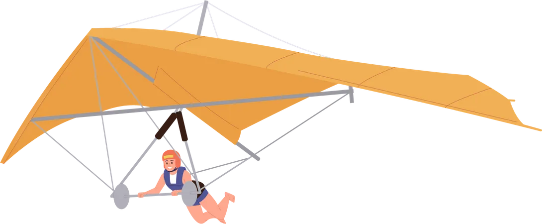 Man flying hang-glider  イラスト