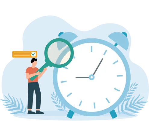 Man Focus on time  Illustration