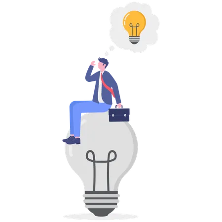 Man focusing new idea  Illustration
