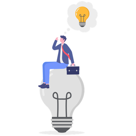 Man focusing new idea  Illustration