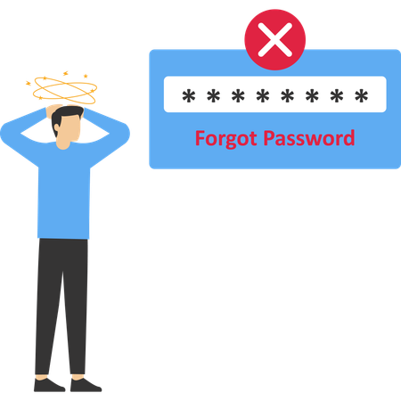 Man forget password  Illustration