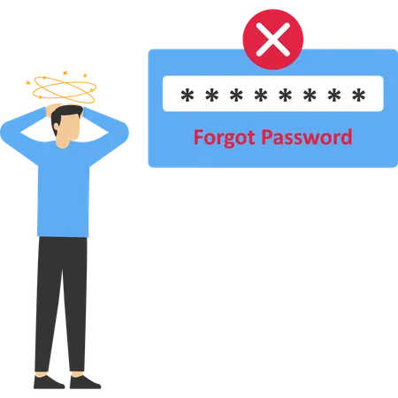 Man forget password  Illustration