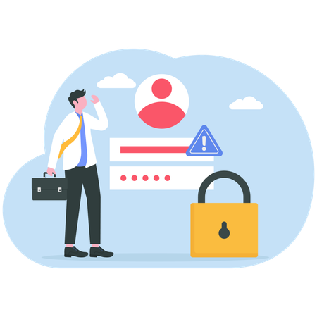 Man forgot account password  Illustration