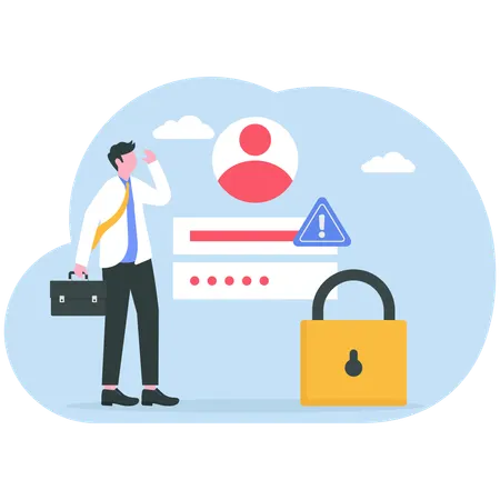 Man forgot account password  Illustration