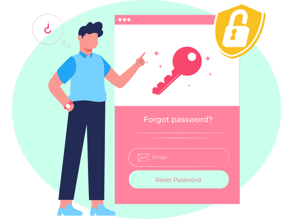 Man Forgot account Password  Illustration