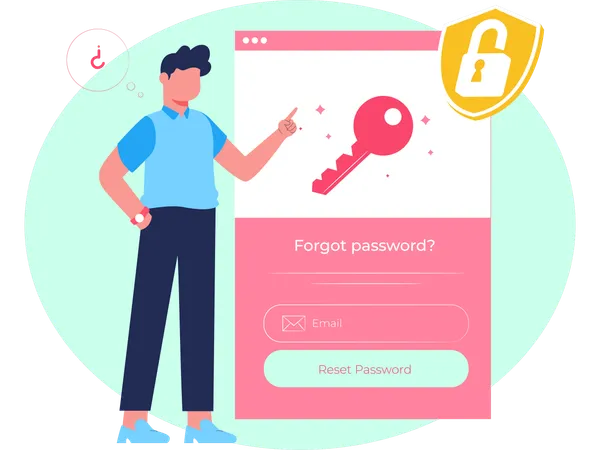 Man Forgot account Password  Illustration