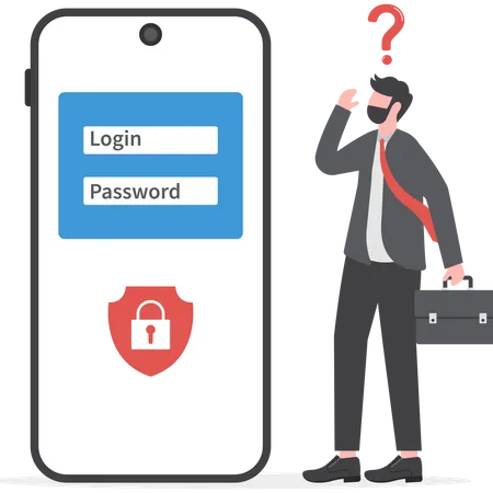 The Man Was Confused And Forgot His Password This Design Can Be Used For Websites Landing Pages UI Mobile Applications Posters Banners Illustration