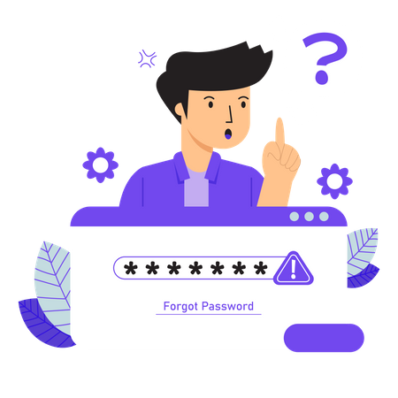 Man Forgot Password Login Page  Illustration