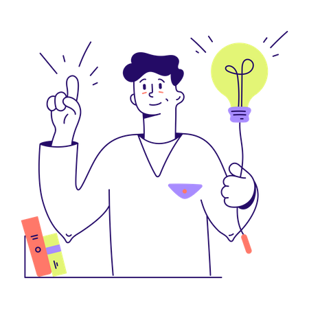 Man found business idea  Illustration