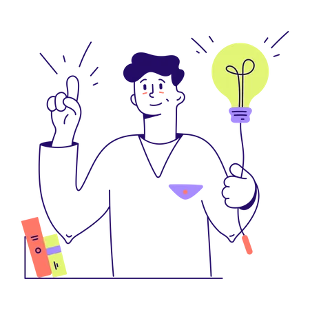 Man found business idea  Illustration