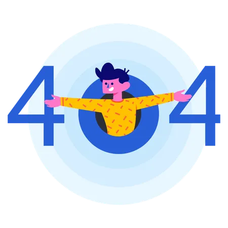 Man found error 404  Illustration