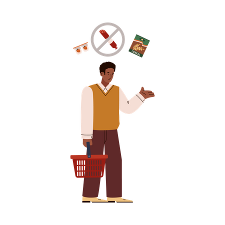 Man frustrated by the lack of product at store  Illustration