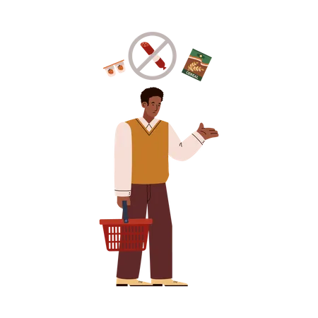 Man frustrated by the lack of product at store  Illustration