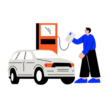 ビジネスマンが車の代金を支払う  イラスト