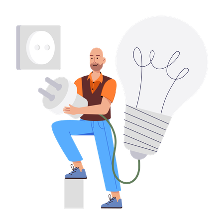 Man Generating Startup Idea  Illustration