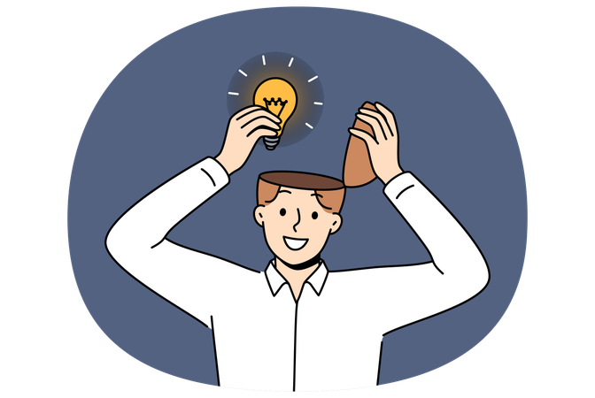 Man genius with new idea  Illustration