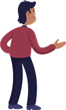 Man gesturing back view  Illustration