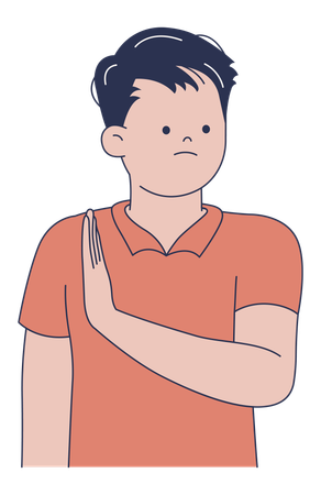 Man Gesturing Stop with Hand  Illustration