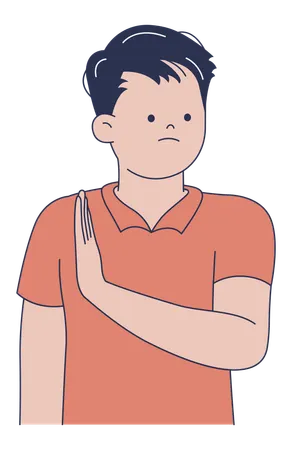 Man Gesturing Stop with Hand  Illustration