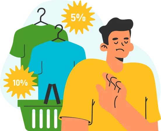 Man get away from clothes discount  Illustration