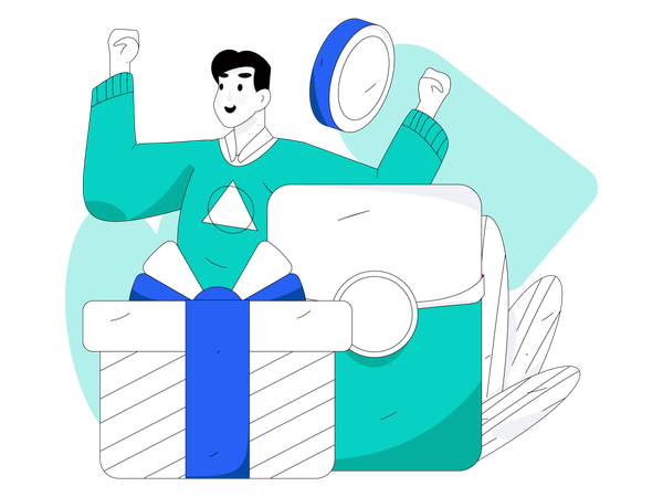 Man get parcel  Illustration