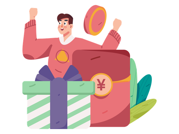 Man get parcel  Illustration