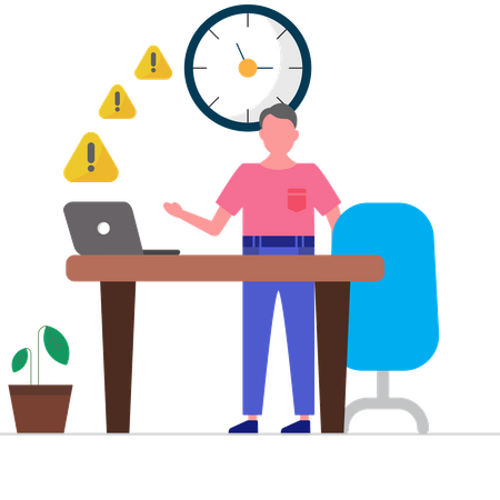 Man Getting 4 O 4 Error In Laptop  Illustration