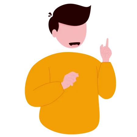 Gesture Illustration Of A Man Getting An Idea イラスト