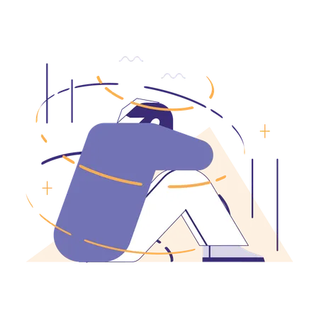 Overthinking Anxiety And Stress Caused By Thinking Too Much Trouble In Decision Making Confusing Thoughts Hyperfixation Movement In A Circle Flat Vector Illustration Illustration