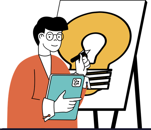 Man getting business idea  Illustration